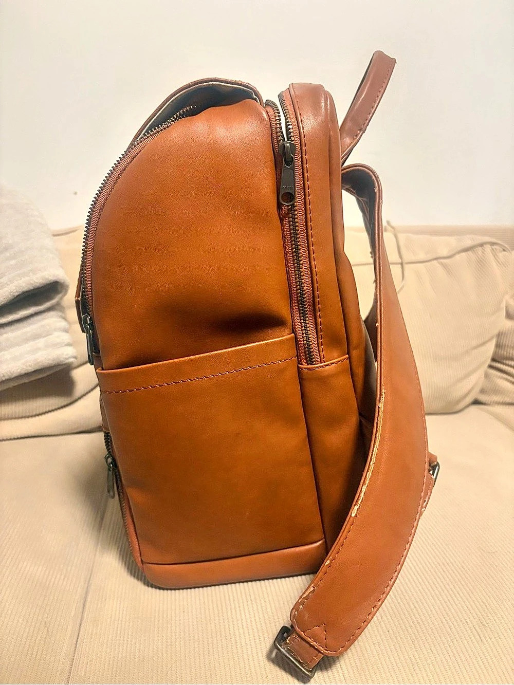 Atilas Leather-Style Backpack in Brown Like New